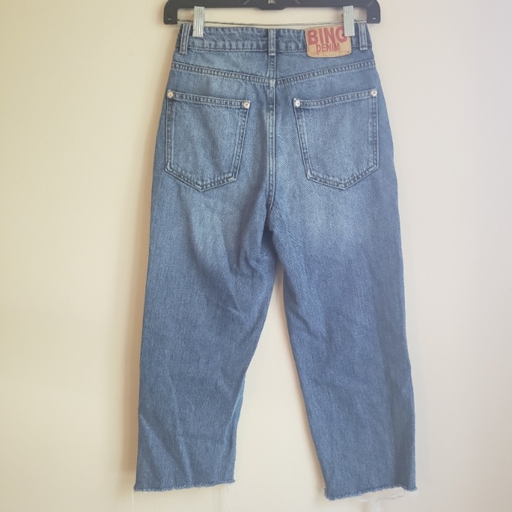 Anine Bing "Bing" Logo Ribbon Side Striped Denim Jeans - Picture 7 of 8